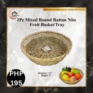 TwinkleHome 1Pc Mixed Round Rattan Nito Fruit Basket/ Tray