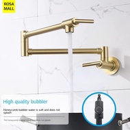 Gold Kitchen Faucet Tap Folding Extended Countertop Sink Faucet with Pot Filter Wall Mounted Single Cooling Universal Tap