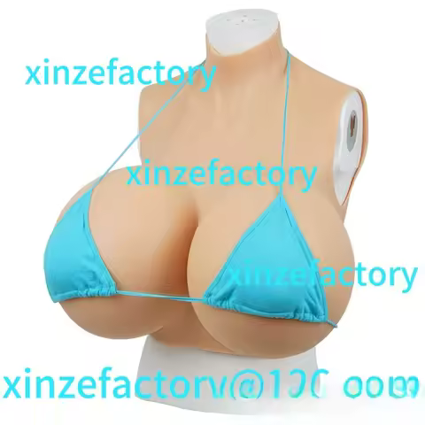 Customizable men's CD cross-dressing fake lady wears S large cup silicone breast implants