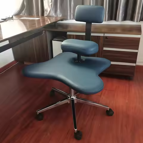 Ergonomic Cross Leg Chair with Wheels, Multifunctional Kneeling Chair, Adjustable Height, Office Com