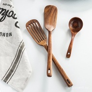 Teak Wood Spatula Long Handle Solid Wood Slotted Spatula Acacia Wood Household Non-Pan Cooking Spatu