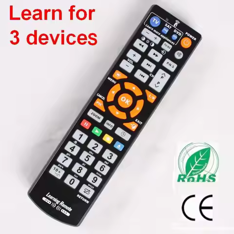 Universal Smart Remote Control with Learn Function, 3 in 1 Controller Work for 3 Devices,TV STB DVD 