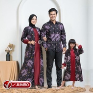 Gamis Batik Kombinasi Polos | Couple Gamis Terbaru Lebaran