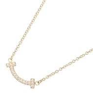 【二手】蒂芙尼 T 字Smile迷你鑽石項鍊 62617683，頸圍 39.5/44.5 厘米，18K（黃金），鑽石 T 字Smile迷你鑽石項鍊