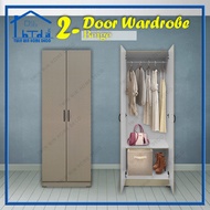 [Twin Win Home] 2 Door Wardrobe/2 Feet Wardrobe/2 Pintu Almari Baju/Multiple Compartment