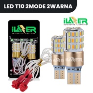 ILAZER T10 T15 LED Turn Signal Light 2 Mode 2in1 Dual Color 3014 LED 54 SMD Superbright DC12v