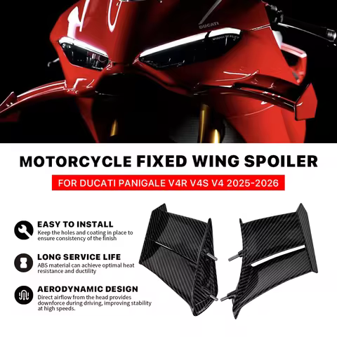 For Ducati Panigale V4 V4S V4R 2025 2026 ABS Glossy carbon wings, side panels, Winglet Spoiler,fixed