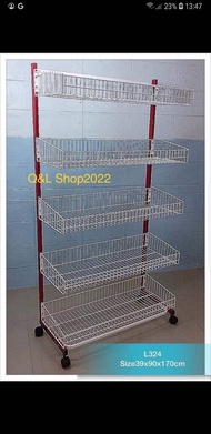 ชั้นมินิมาร์ท 5ชั้นเชลฟ์(แบบตะกร้า) L-324