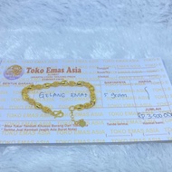 (GTG7) Baru Gelang tangan Emas 5 gram Hongkong Free Surat emas 24 k