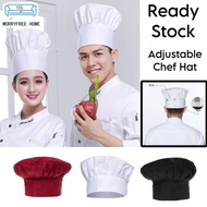 Chef Hat Kitchen Baker Adjustable Cook Chef Elastic Cap Western Food French Hat Topi Catering Tukang
