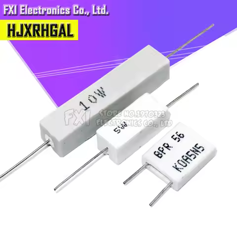 10pcs 5W 10W BPR56 Cement resistance 0.1 ~ 10k ohm 0.33R 1R 10R 100R 0.22 0.33 1 10 100 1K 10K ohm C