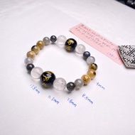 金鈦晶 黑瑪瑙 金運 天然礦石 能量 手作禮物 日本製 水晶手鍊