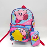 日本 HAL KIRBY 星之卡比 淺藍色牛津布 配保溫袋 筆袋 名牌 背囊