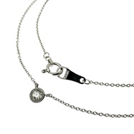 agete/瑪瑙鑽石 0.03 克拉項鍊 K18WG白K金1.5 克 41 公分 女士 [二手]