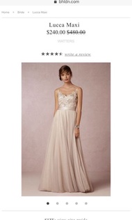 Watters BHLDN exclusive Lucca Maxi Dress Wedding Gown 輕婚紗晚裝裙