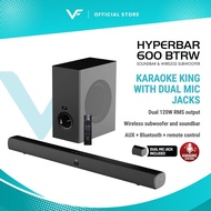 Vinnfier VF Hyperbar 600 BTRW 240W Soundbar with Wireless SubWoofer Karaoke Bluetooth TV Speaker Aud