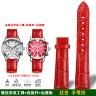 สายนาฬิกาหนังแท้สีแดง เข้ากันได้กับ Casio SHN-5010L/5012/5023/3023 สำหรับผู้หญิง สายนาฬิกาแบบปรับขนา