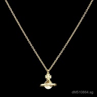 Wholesale Niche Collarbone Chain Crystal Versatile Gift Necklace Western Empress Glass Saturn Female