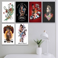 Shabby wall decoration display Barbershop Stock Vector BAA Drawing Wallpaper Living Room Wall Barber