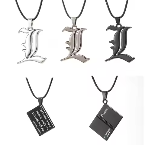 Anime Death Note Necklace Rope Leather Choker Fashion Black Note Book Model Pendant Necklace For Wom