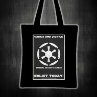 ENLIST THE IMPERIAL SECURITY BUREAU Printed tote bag canvas