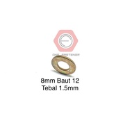 100 Pcs Ring PLAT M8 KUNING washer plat 8mm 8mili yellow baut 12