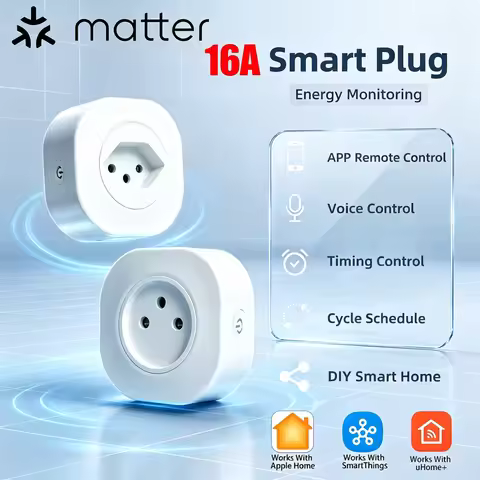 Matter 16A Smart Plug Israel Swiss Socket HomeKit Siri SmartThings uHome+ Voice Timer Electricity Me
