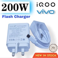 VIVO(200W/120W) Flash Charger For iQOO 12 11 1O 9 8 Z9 Z7 X100 X90 X80 X70 X60 V30 Flash Charge Adap