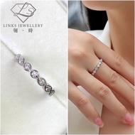 ［Real Moissanite］Can Pass Diamond Test 18K Gold Infinite Waves Eternity Ring MR029 Moissanite Diamon