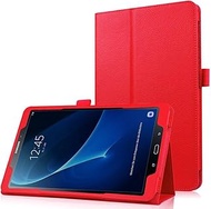 ZZOUGYY Tablet Cover for Samsung Galaxy Tab A 10.1 T580 T585 T587(2016 Release),Ultra Slim Folio Stand Lightweight Leather Case for Galaxy Tab A 10.1 2016 SM-T580 SM-T585 SM-T587 (Li-Red)