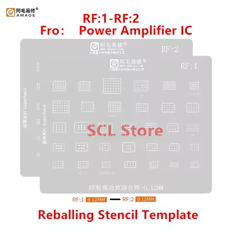 AMAOE RF1 PM IC QFN Reballing Stencil For Mobile Phone 77042 78191 77656 V7643 77048 VC7916 77040 77