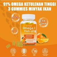 BIYODE Gummies Omega 3 Fish Oil EPA & DHA Sodium Vitamin C Support Eyes Brain Joints gummy candy sup