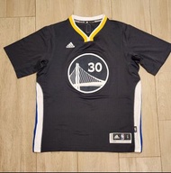 Adidas Curry Warriors Sleeved Sleeve Swingman SW Jersey 黑色 短袖 絕殺 包邊已刺繡 波衫 球衣 美版 S