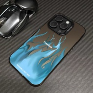 Personality Blue flame Compatible for Iphone 11 12 13 14 15  Pro Max Plus XS MAX 7 8 SE(2020) XR X Silicone Hard Case Camera Protection Shockproof