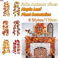 AROMA Red Autumn Maple Leaves, Creative 1.7m Artificial Maple Garland, Hanging Vine Silk Maple Leave