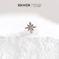 (1 Piece) 8mm Star Round Earrings - Alloy - Eyelets store