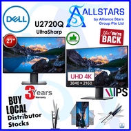 (ALLSTARS : We are Back PROMO) *FREE HDMI Cable !* Dell 27 inch U2720Q 4K IPS Monitor / HDMI / USB-C / Display Port / Height Adjustable / Pivot (rotation) / Swivel / Tilt 4K Monitor (Warranty 3years on-site with Dell SG / Pls keep SVG Tag/Serial Tag)