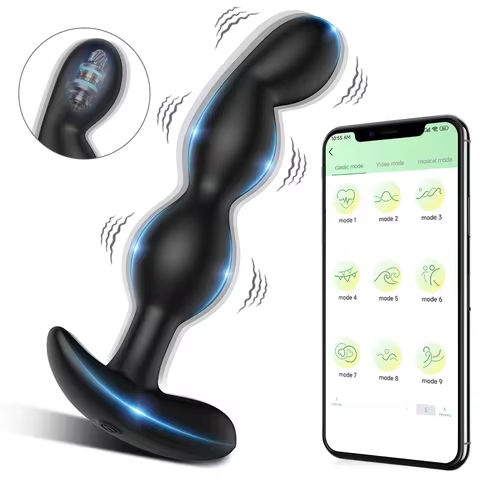 APP Control Anal Plug Vibrator Gay Anal Bead Butt Plug Stimulator Masturbation Penetration Butt Vibr