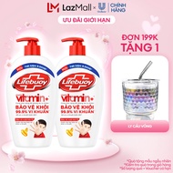 Combo Nước rửa tay Lifebuoy công thức Vitamin+ Bạc Bảo Vệ 450G & Sữa Dưỡng Ẩm chai 450g