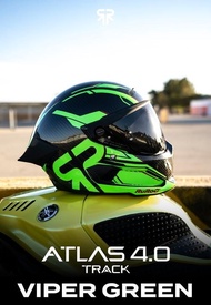 RUROC ATLAS 4.0 TRACK - VIPER GREEN. Helm full face sepeda motor