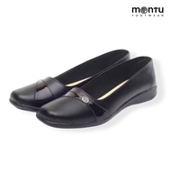 Women's Formal Work Shoes, Black Leather Flats