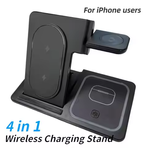 Foldable 3 in 1 Night LED Light Wireless Charger Stand For iPhone Samsung Apple Watch 2-8 SE Airpods