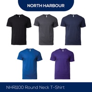North Harbour 100% Cotton Roundneck T-shirt Unisex NHR1100 Baju Kosong - Black / Dark Heather / Navy / Royal / Purple - Gildan Official Store