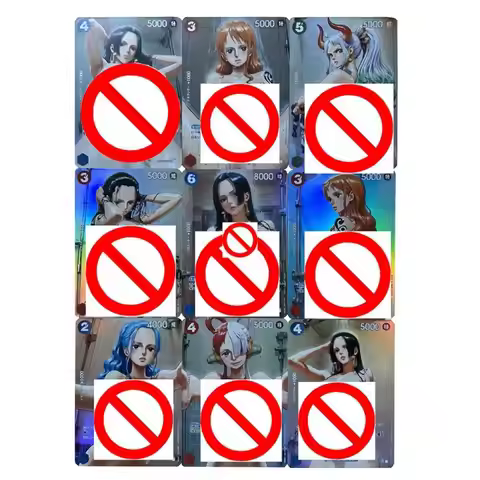 9pcs/set One Piece Bath Series Nami Yamato Boa Hancock Nico Robin DIY self-made Color Flash Card Ani