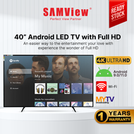 SAMView Smart Digital LED TV With Android OS V.9 FHD 1080P MYTV DVB-T2 Ready (40")