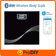 BMI Bluetooth Fat Scale Smart Digital Bathroom Weight Wireless Weight Scale USB Rechargeable Smartph