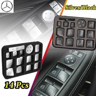 14Pcs Mercedes Benz C180 C200 C230 C250 C280 C300 CLA Car Interior Button Cover Repair Stickers Wind
