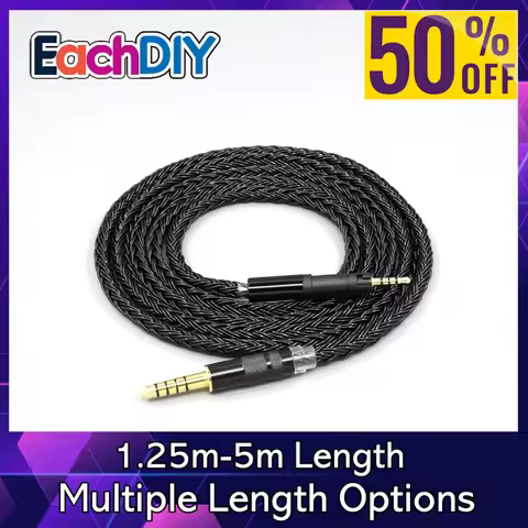 16 Core Black Braided HIFI Audio Earphone Cable For Sennheiser HD560s HD599 HD559 HD569 HD 560S Head