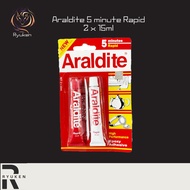 😍Local Seller😍 Araldite 5 Min Rapid, 15ml (Pack of 2),Red/White