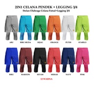 2IN1 DRYFIT COLOR SHORTS LEGGINGS 3/S4 STUVCO SHORT LEGGINGS FOR MEN AND WOMEN RUNNING SHORTS GYM SH